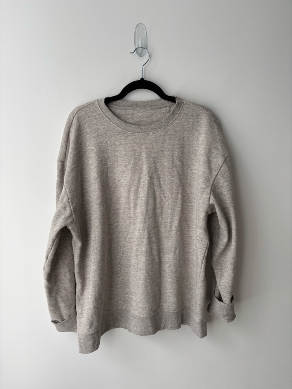 Oversized Neutral Sweatshirt Cotton Pullover Minimalist SoftCrewneck oatmeal